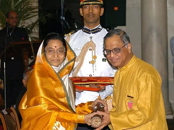 Narayana Murthy at the time of award receiving 